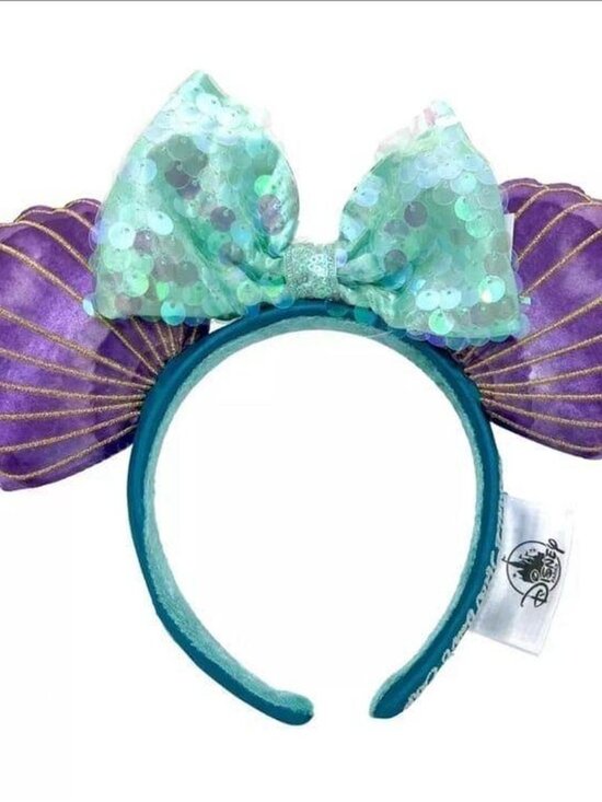Disney Parks Ears Little Mermaid Ariel Purple Iridescent Minnie Ears NWT